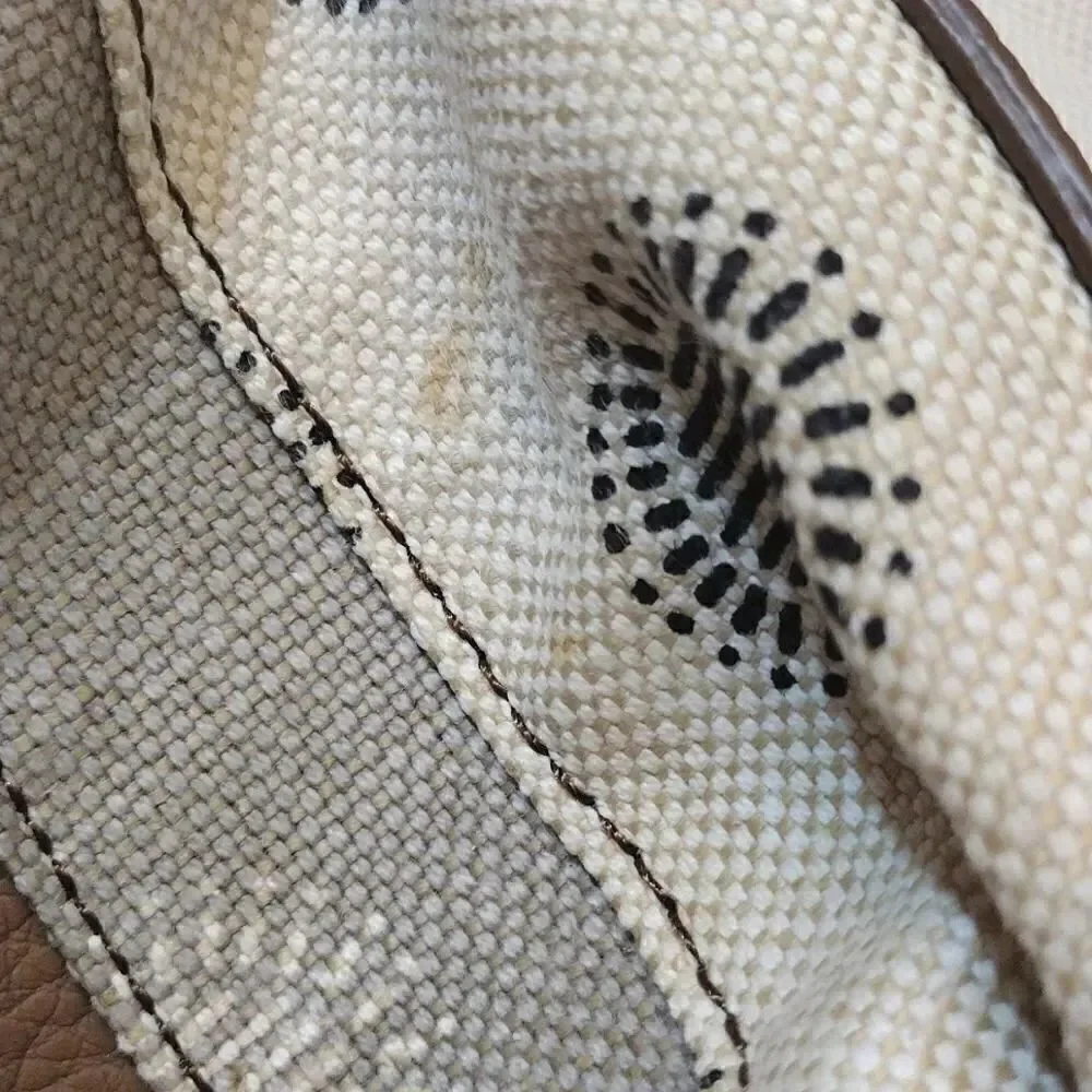 RELIC Printed Cream Canvas and Tan Faux Leather Shoulder Tote‎ Bag